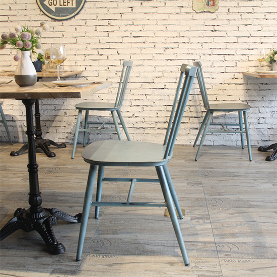 Piper Outdoor Aluminium Vintage Side Chair In Grey
