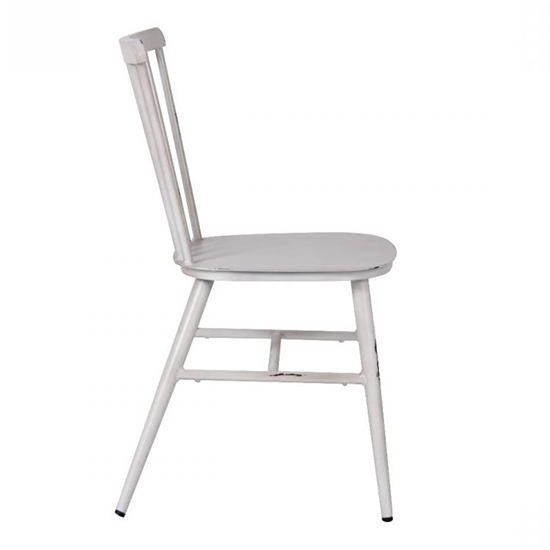 Piper Outdoor Aluminium Vintage Side Chair In White