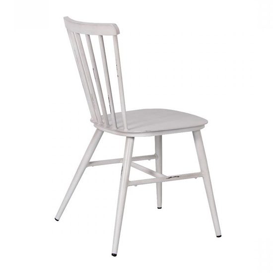Piper Outdoor Aluminium Vintage Side Chair In White