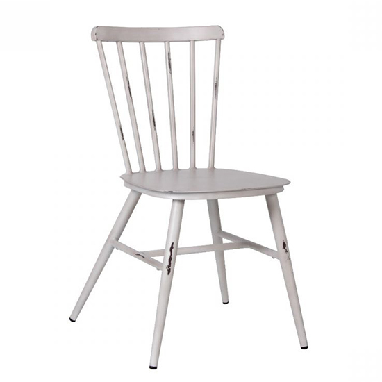 Piper Outdoor Aluminium Vintage Side Chair In White