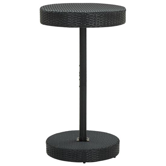 Piper Solid Wood 3 Piece Garden Bar Set In Black Poly Rattan