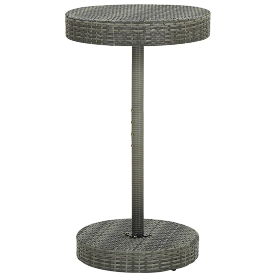 Piper Solid Wood 3 Piece Garden Bar Set In Grey Poly Rattan