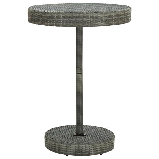 Piper Solid Wood 5 Piece Garden Bar Set In Grey Poly Rattan