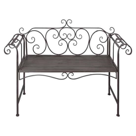 Piper Steel Garden Seating Bench In Antique Brown