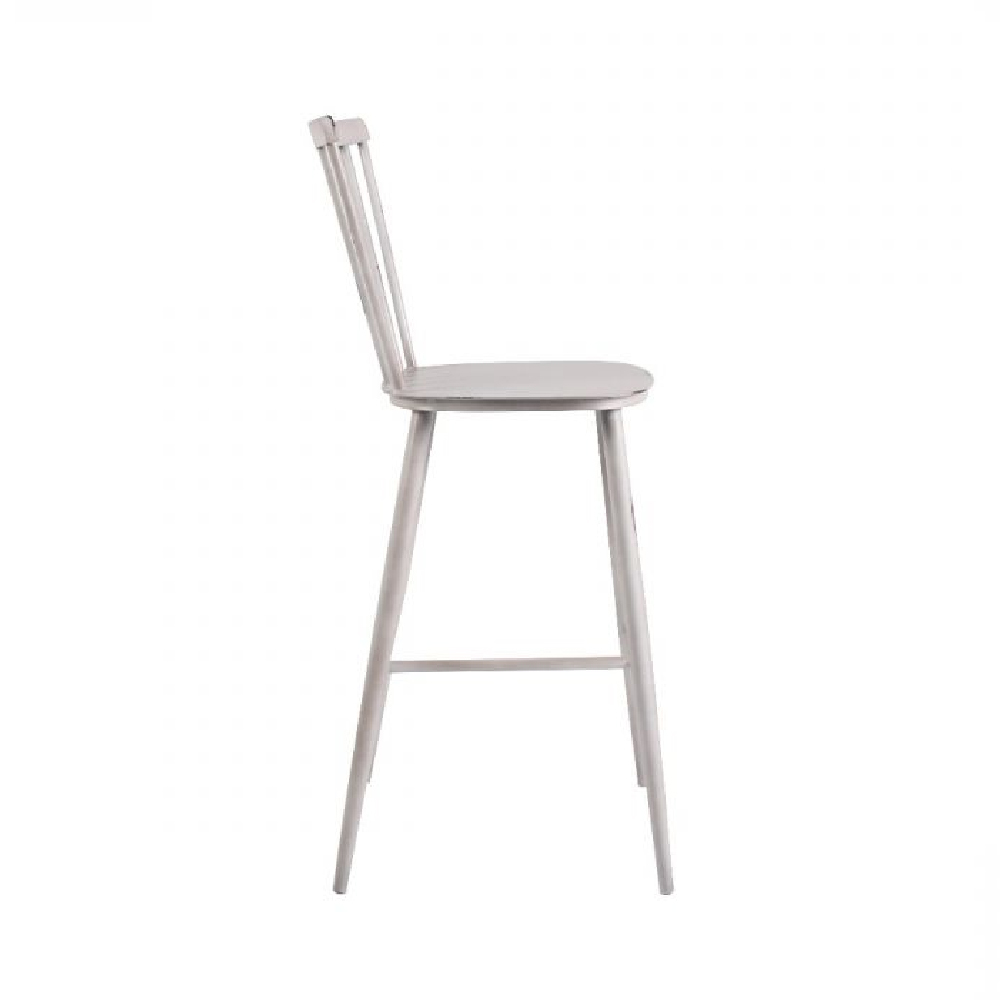 Piper Vintage White Outdoor Aluminium Bar Chairs In Pair