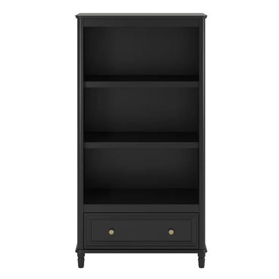Plaistow Wooden Bookcase In Black FiF