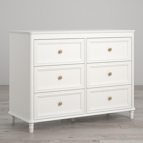 Plaistow Wooden Chest Of Drawers In Cream With 6 Drawers FiF