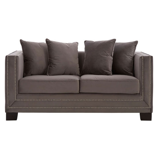 Pipirima Upholstered Velvet 2 Seater Sofa In Cyan Brown Furniture in Fashion