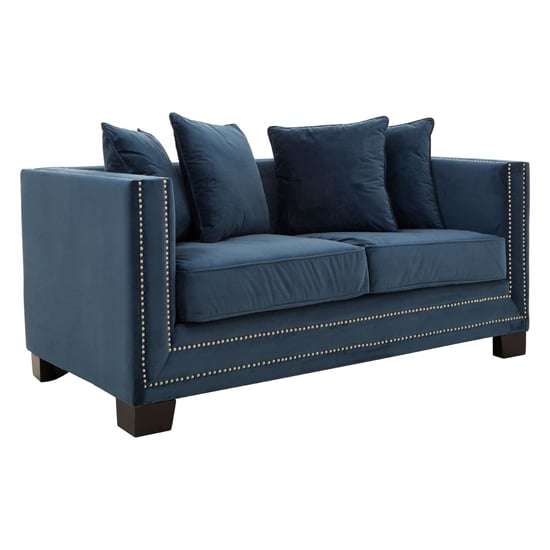 Pipirima Upholstered Velvet 2 Seater Sofa In Midnight Blue