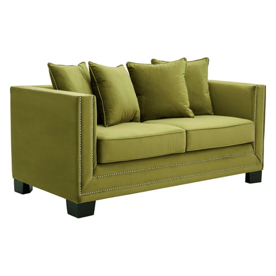 Pipirima Upholstered Velvet 2 Seater Sofa In Moss Green