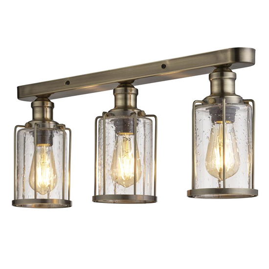 Photo of Pips 3 lights bar pendant light in antique brass