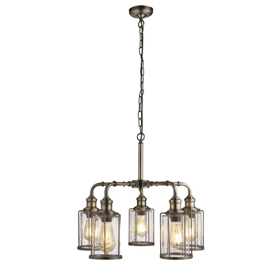 Photo of Pips 5 lights bar pendant light in antique brass