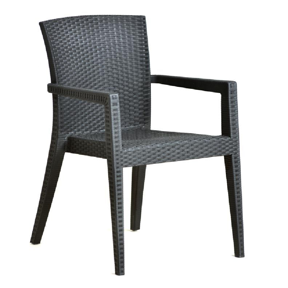Piraeus Polypropylene Dining Table With 6 Chairs In Anthracite