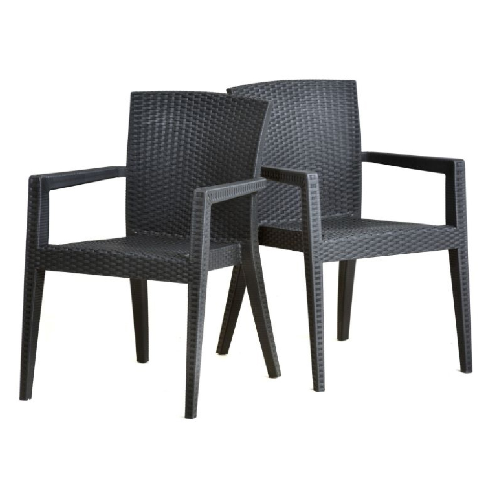 Piraeus Polypropylene Dining Table With 6 Chairs In Anthracite