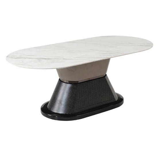 Product photograph of Piran Sintered Stone Coffee Table In White from Furniture in Fashion
