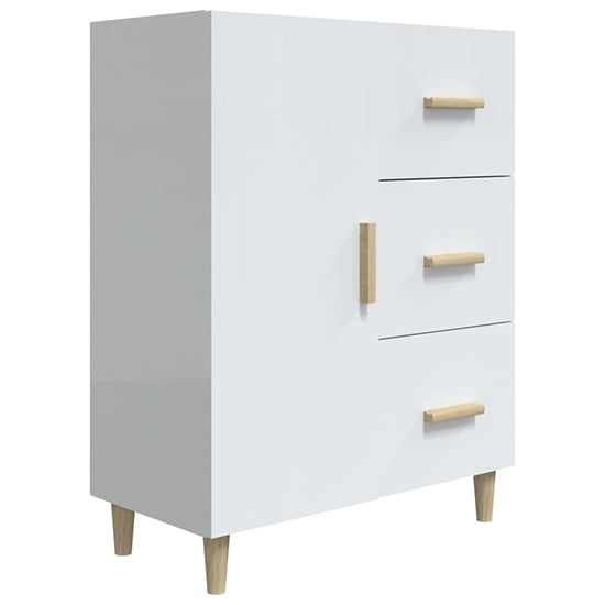 Pirro High Gloss Sideboard With 1 Door 3 Drawers In White_3