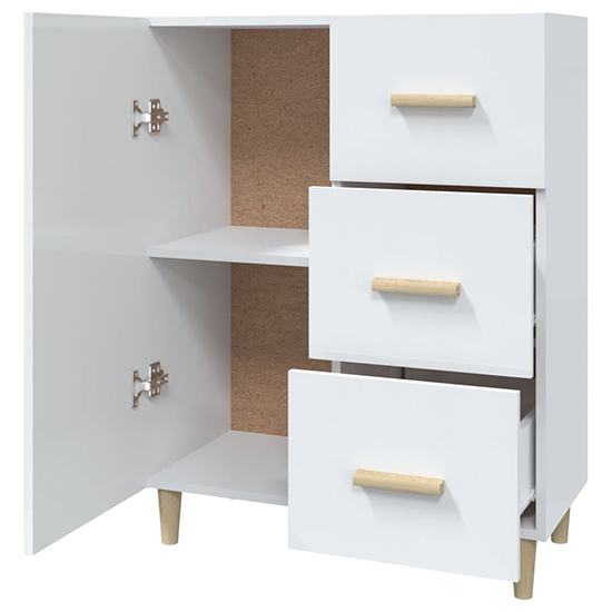 Pirro High Gloss Sideboard With 1 Door 3 Drawers In White_5