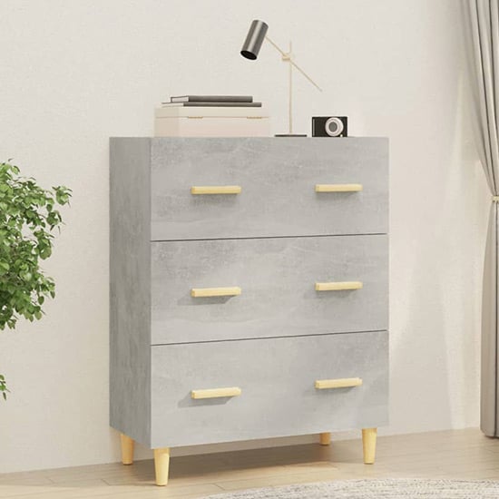 Read more about Pirro wooden chest of 3 drawers in concrete effect