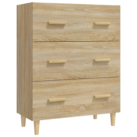 Pirro Wooden Chest Of 3 Drawers In Sonoma Oak