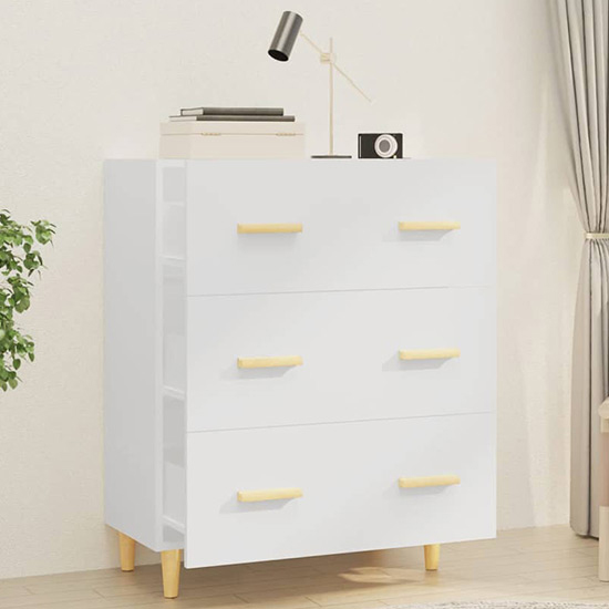 Pirro Wooden Chest Of 3 Drawers In White