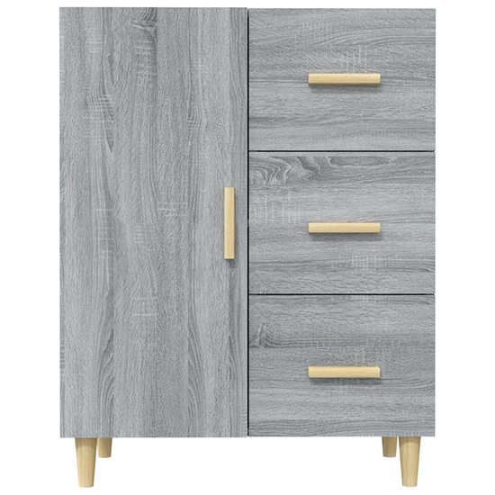Pirro Wooden Sideboard With 1 Door 3 Drawers In Grey Sonoma Oak