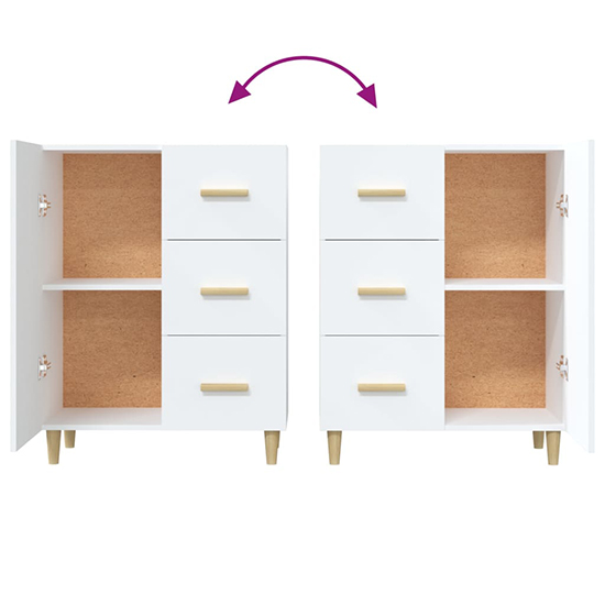 Pirro Wooden Sideboard With 1 Door 3 Drawers In White_6