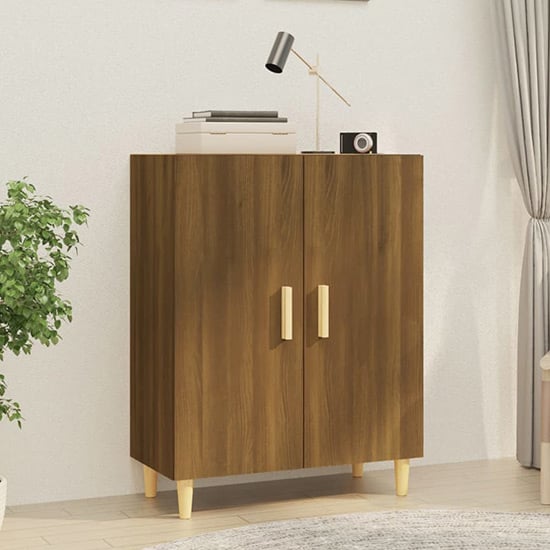 Photo of Pirro wooden sideboard with 2 doors in brown oak