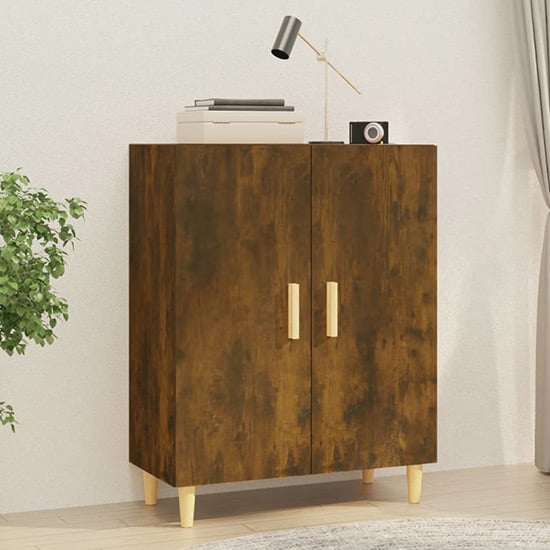 Photo of Pirro wooden sideboard with 2 doors in smoked oak