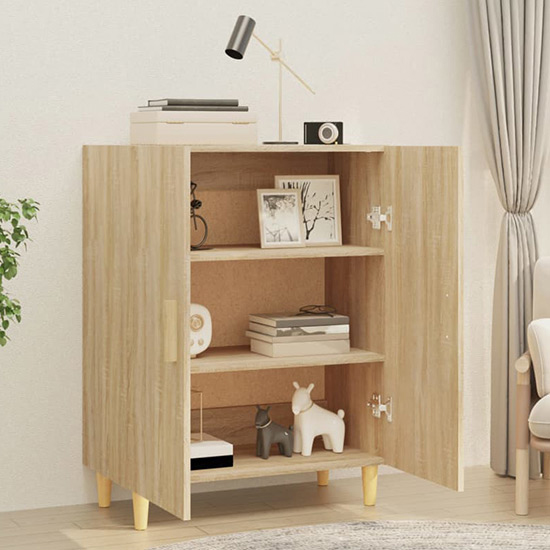 Pirro Wooden Sideboard With 2 Doors In Sonoma Oak