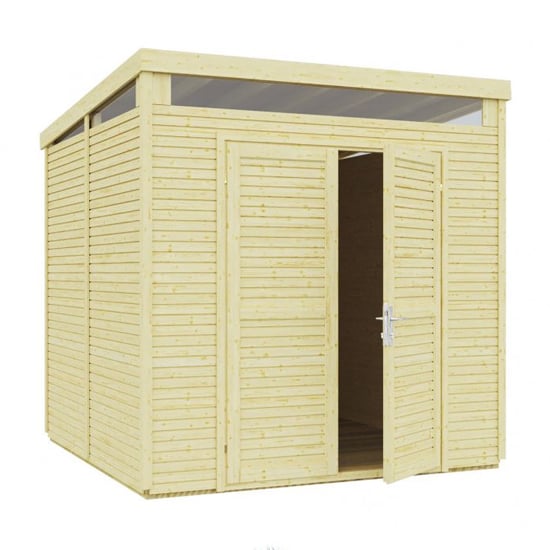 Pitlessie Wooden 8x8 Security Shed In Unpainted Natural_2