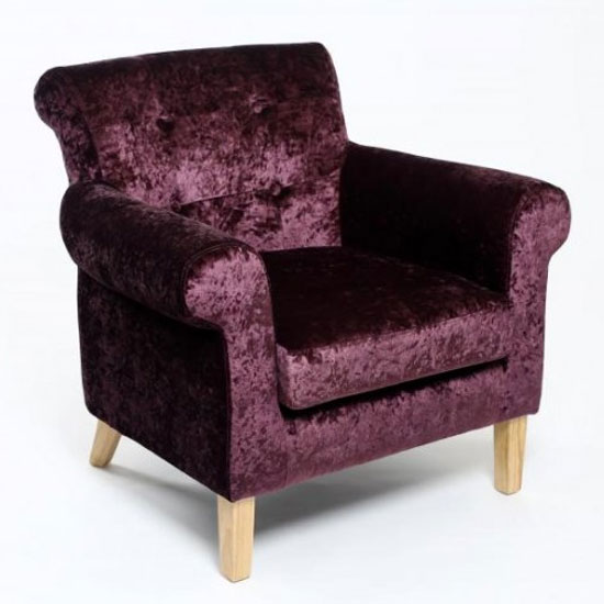 Pittsburgh Crushed Velvet Armchair In Grape Furniture in Fashion