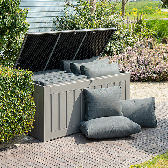 Read more about Pixie extra large moulded plastic cushion box in dark grey