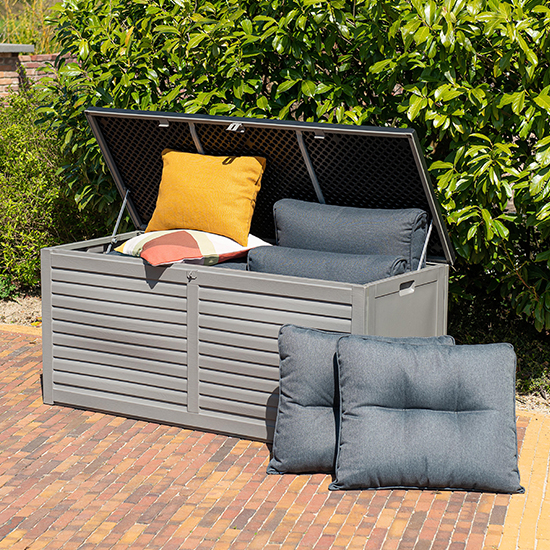 Read more about Pixie medium moulded plastic cushion box in dark grey