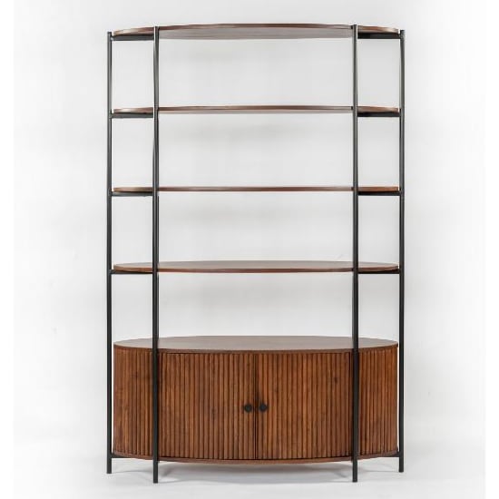 Product photograph of Plano Acacia Wood Bookcase With 3 Shelves In Walnut from Furniture in Fashion