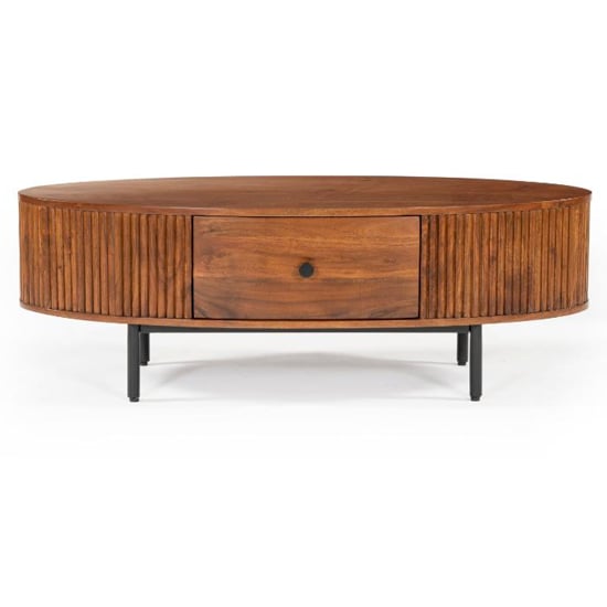 Product photograph of Plano Acacia Wood Coffee Table With 1 Drawer In Walnut from Furniture in Fashion