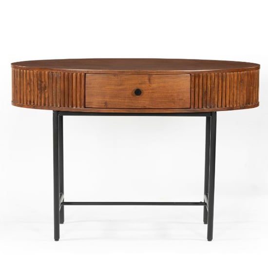 Product photograph of Plano Acacia Wood Console Table With 1 Drawer In Walnut from Furniture in Fashion