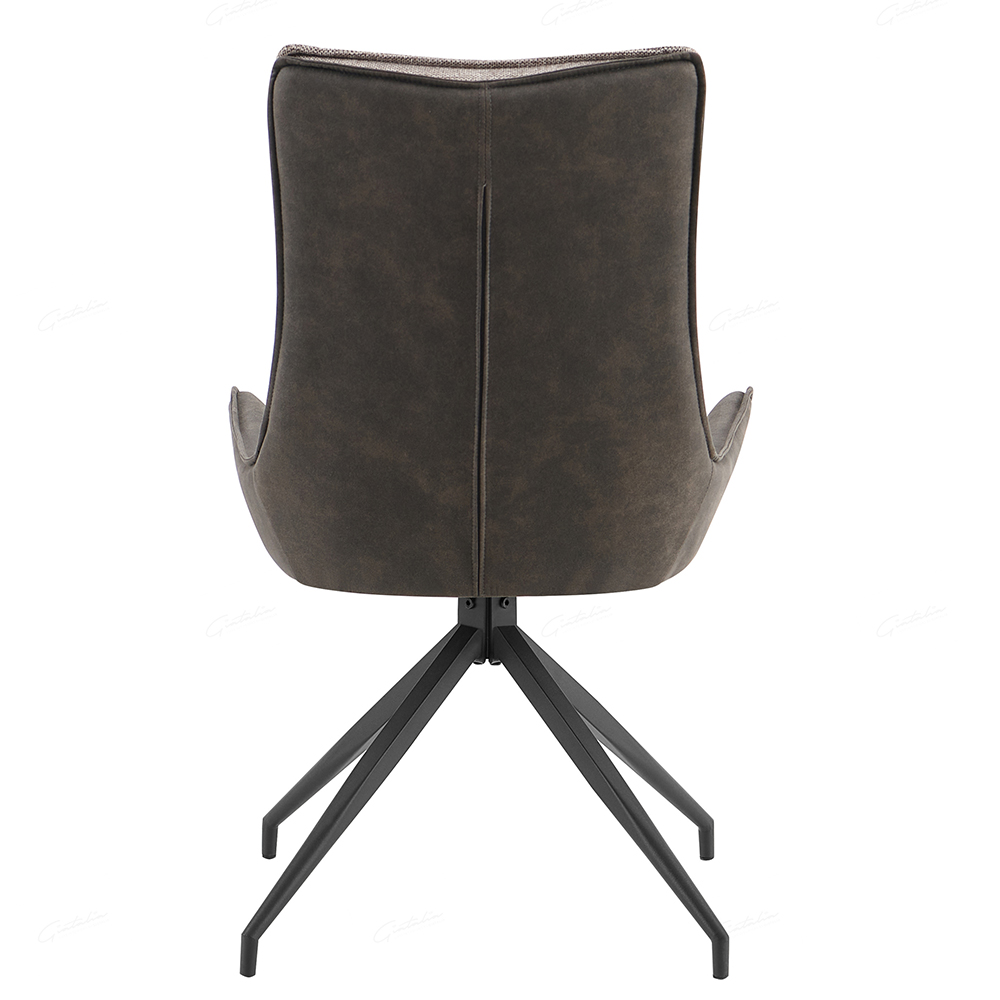 Plano Grey Fabric Dining Chairs With Black Legs In Pair