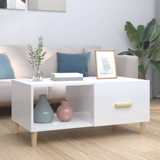 Read more about Plano high gloss coffee table with 1 flap in white