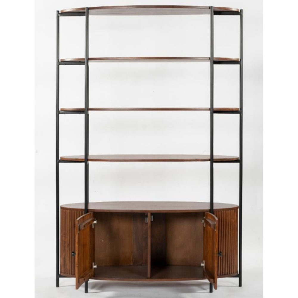 Plano Wooden Bookcase With 4 Shelves In Walnut