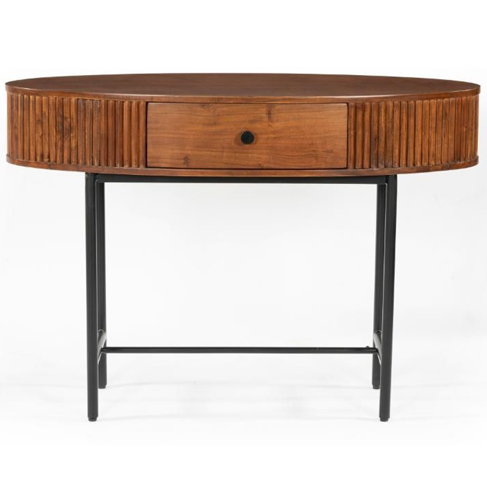 Plano Wooden Console Table With 1 Drawer In Walnut