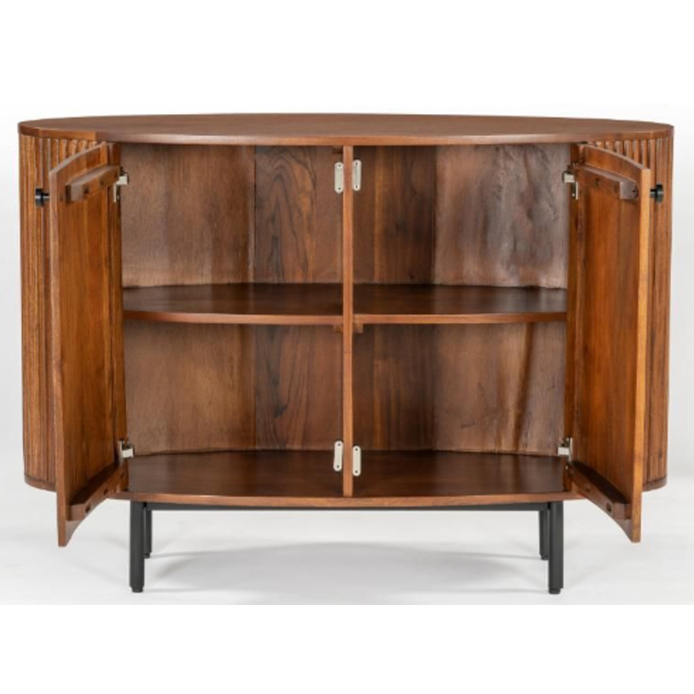 Plano Wooden Storage Cabinet With 2 Doors In Walnut