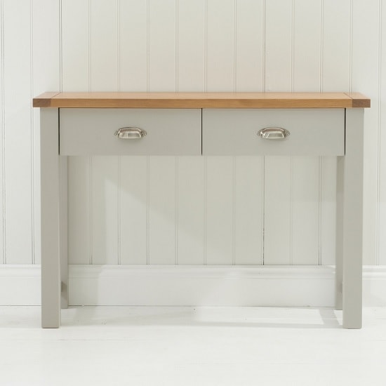 Platina Console Table In Oak And Grey With 2 Drawers Furniture in Fashion