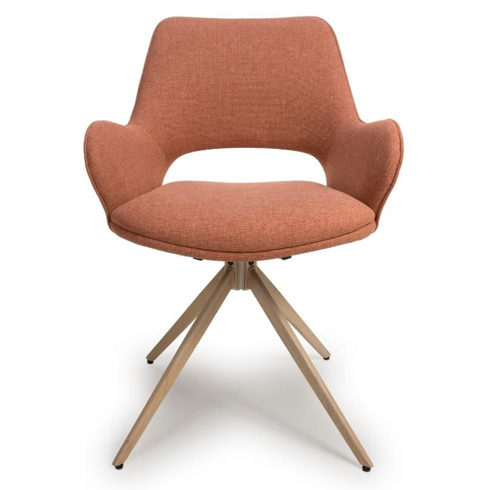 Playa Brick Fabric Dining Chairs In Pair