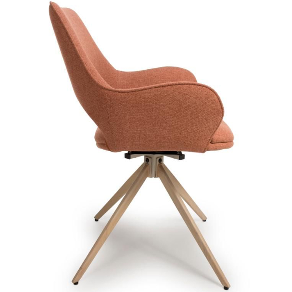 Playa Brick Fabric Dining Chairs In Pair