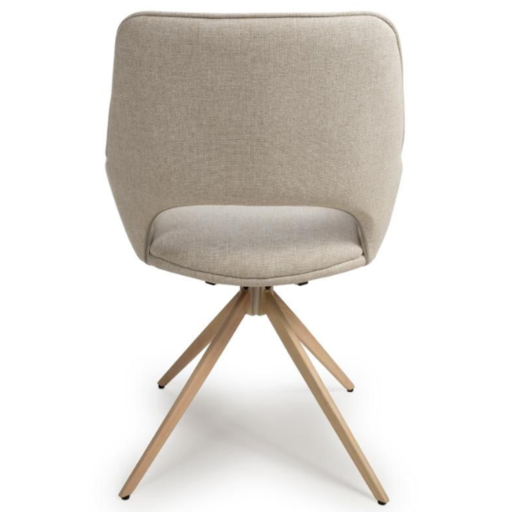 Playa Natural Fabric Dining Chairs In Pair