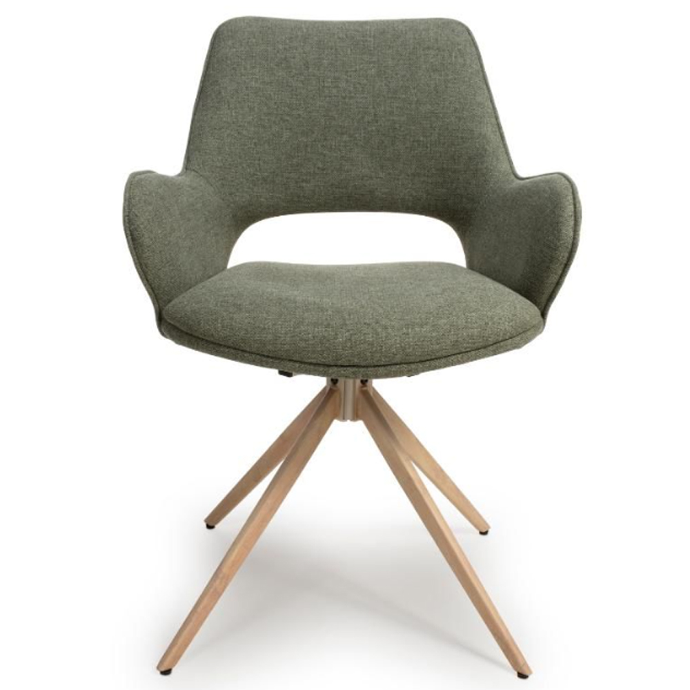 Playa Sage Fabric Dining Chairs In Pair
