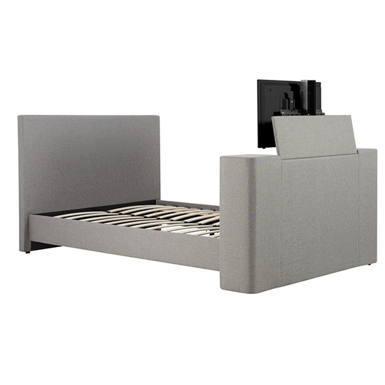 Plaza Fabric Double TV Bed In Grey_5
