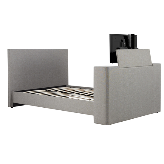 Plaza Fabric King Size TV Bed In Grey Furniture in Fashion