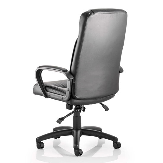 Plaza Leather Executive Office Chair In Black With Arms_2