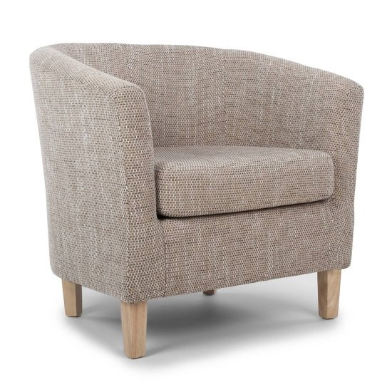 Pleven Tub Chair With Stool In Oatmeal Tweed Fabric_3